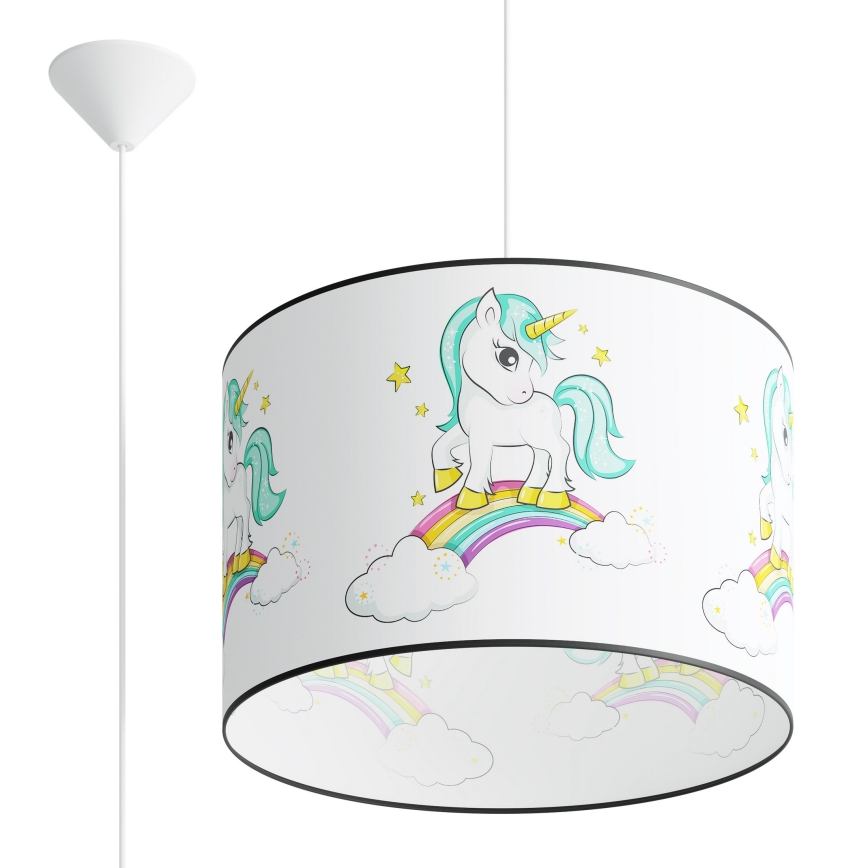 Kinder-Hängeleuchte UNICORN 1xE27/15W/230V d 40 cm Einhorn