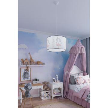 Kinder-Hängeleuchte PRINCESS 1xE27/15W/230V d 30 cm Prinzessin