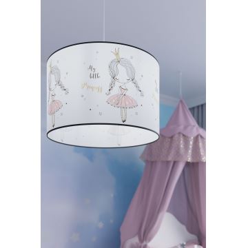 Kinder-Hängeleuchte PRINCESS 1xE27/15W/230V d 30 cm Prinzessin