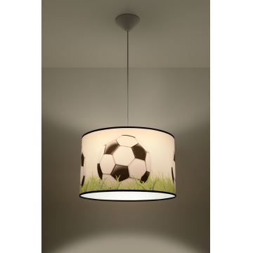 Kinder-Hängeleuchte an Schnur FOOTBALL 1xE27/15W/230V d 40 cm