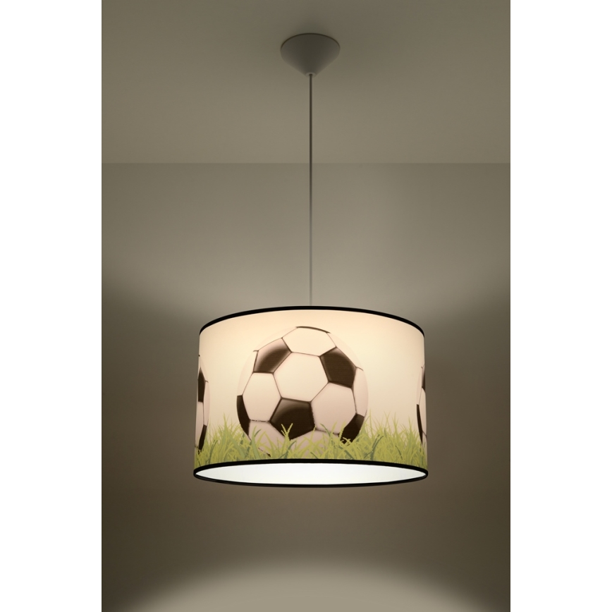 Kinder-Hängeleuchte an Schnur FOOTBALL 1xE27/15W/230V d 40 cm