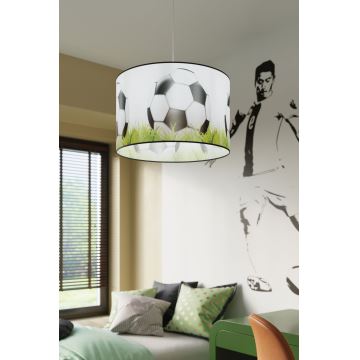 Kinder-Hängeleuchte an Schnur FOOTBALL 1xE27/15W/230V d 40 cm