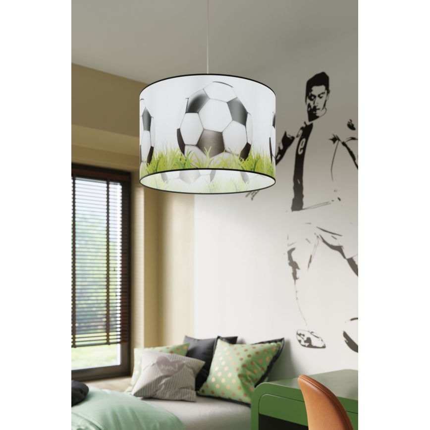 Kinder-Hängeleuchte an Schnur FOOTBALL 1xE27/15W/230V d 40 cm