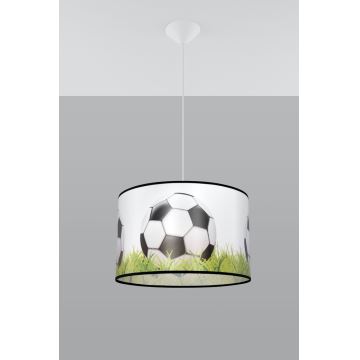 Kinder-Hängeleuchte an Schnur FOOTBALL 1xE27/15W/230V d 40 cm