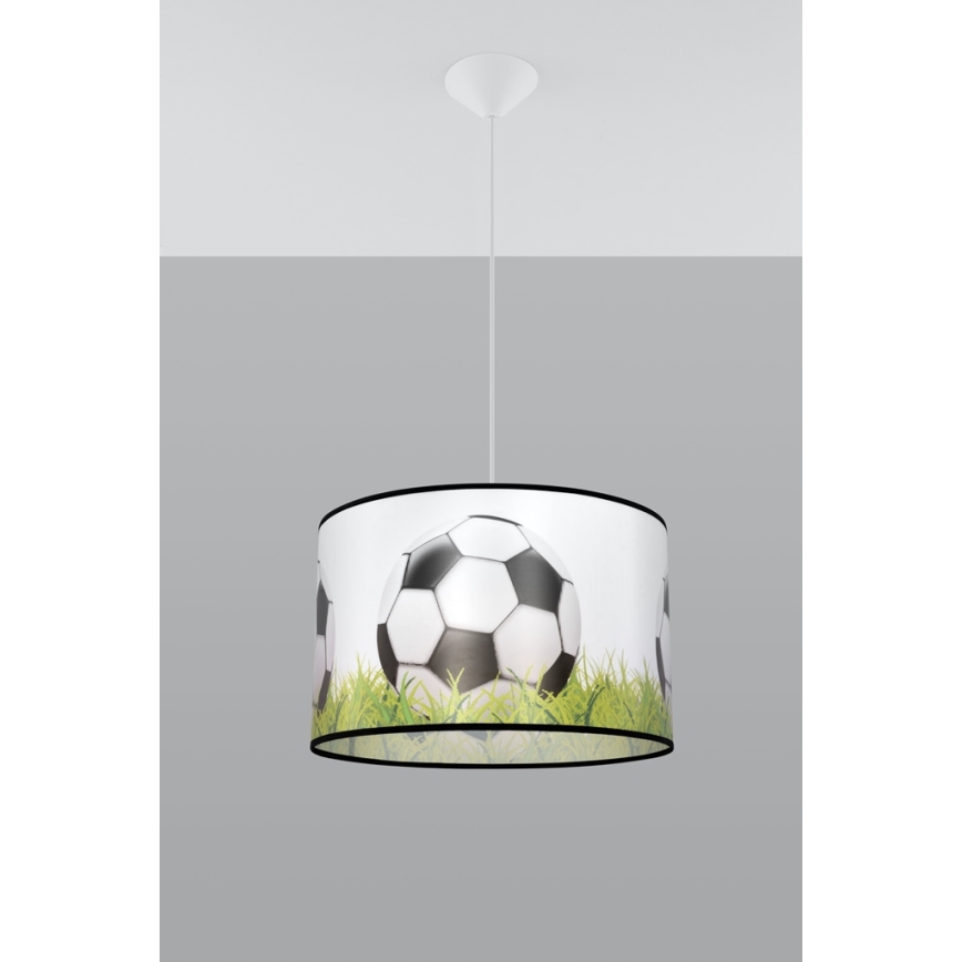 Kinder-Hängeleuchte an Schnur FOOTBALL 1xE27/15W/230V d 40 cm