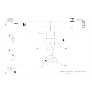 Aufbauleuchte LOOP 3xE27/15W/230V weiß