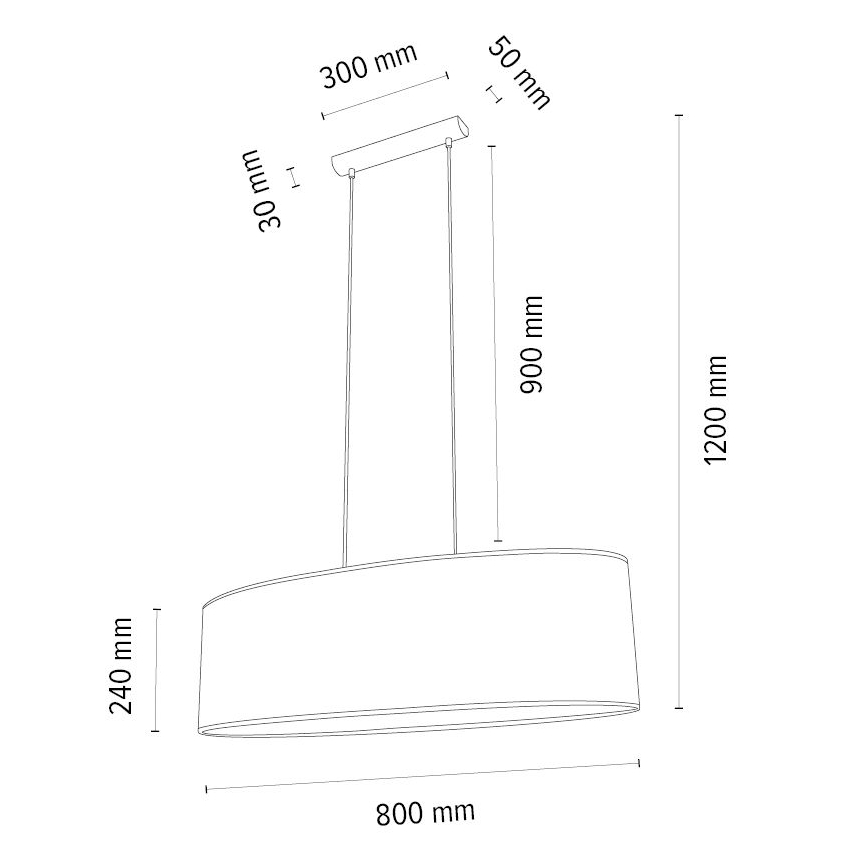 Hängeleuchte an Schnur MERCEDES 2xE27/40W/230V cremefarben/Eiche – FSC-zertifiziert