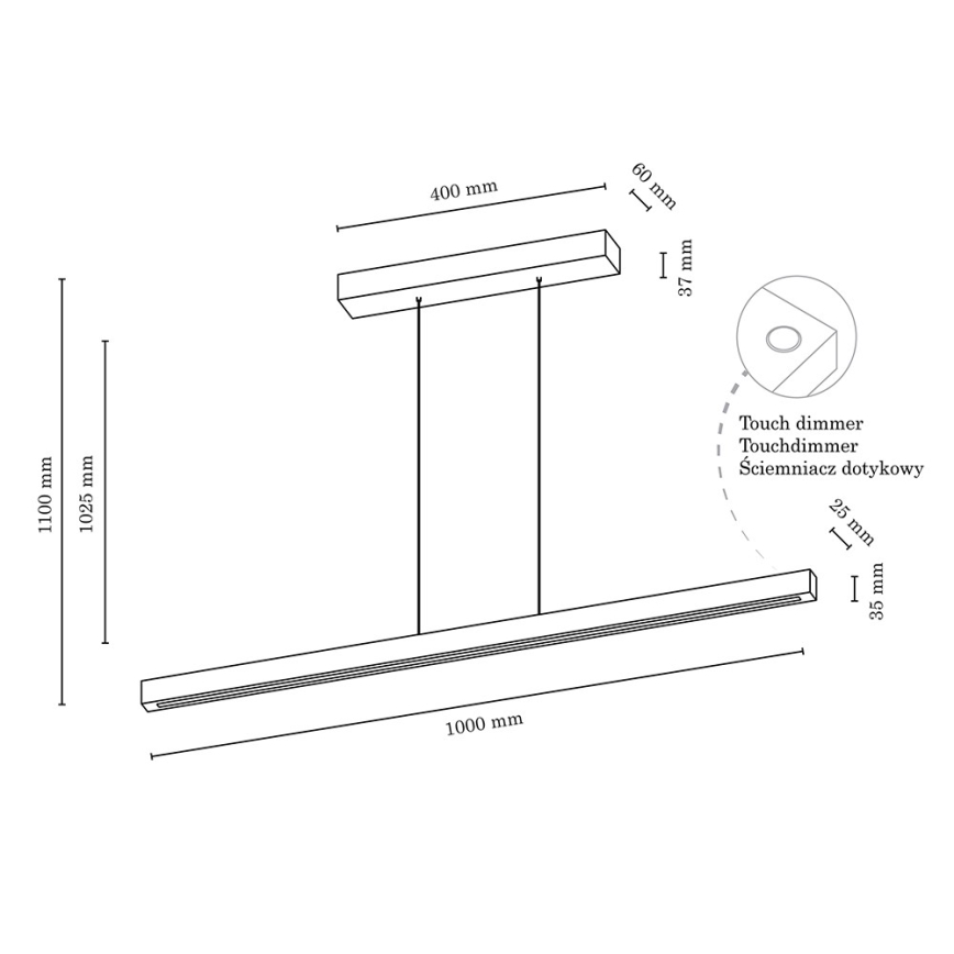 Dimmbare LED-Hängeleuchte an Schnur SMAL LED/15W/230V – FSC-zertifiziert