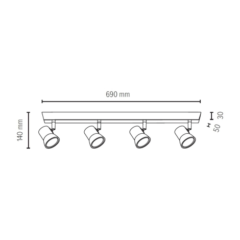 LED-Strahler VENLA 4xGU10/5W/230V – FSC-zertifiziert