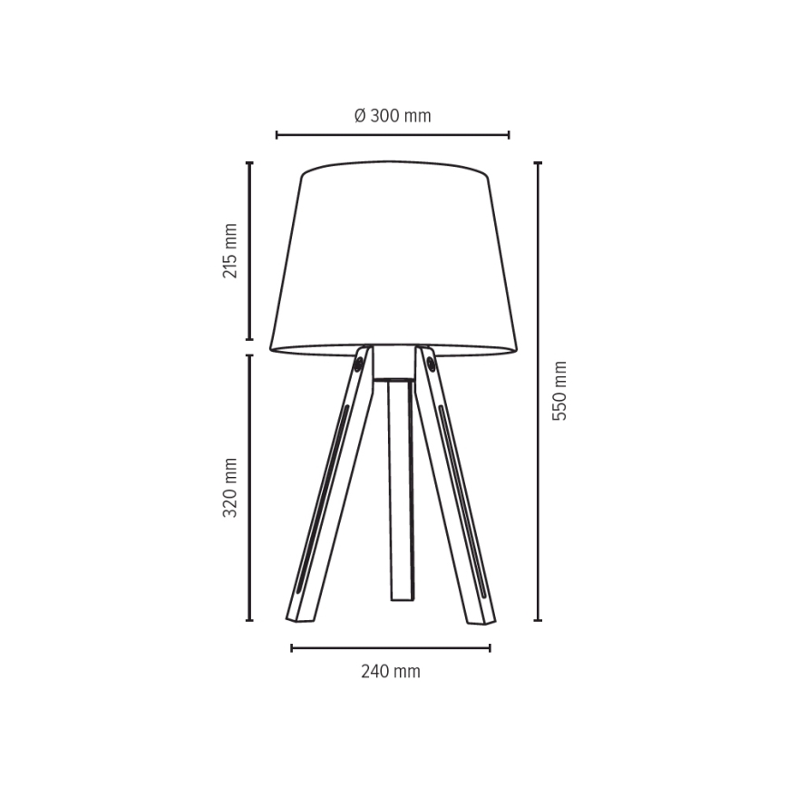 Tischlampe TRIPOD 1xE27/40W/230V – FSC-zertifiziert