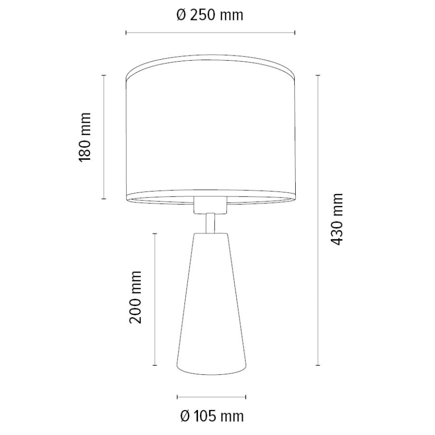 Tischlampe MERCEDES 1xE27/40W/230V d 43 cm cremefarben/Eiche – FSC-zertifiziert