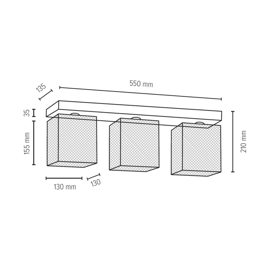 Deckenleuchte GITTAN 3xE27/25W/230V – FSC-zertifiziert