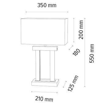 Dimmbare LED-Tischlampe HAKON 1xE27/40W+ 2xLED/7,5W/230V 55 cm Eiche – FSC-zertifiziert