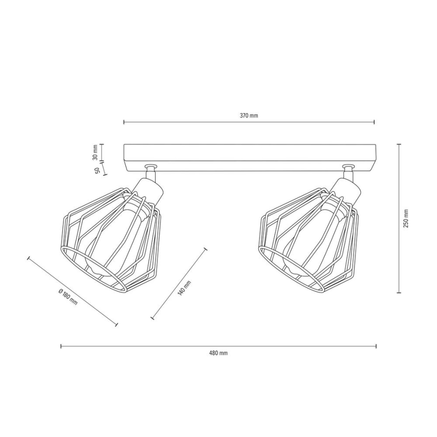 Deckenspotleuchte VENTI 2xE27/15W/230V Kiefer – FSC-zertifiziert