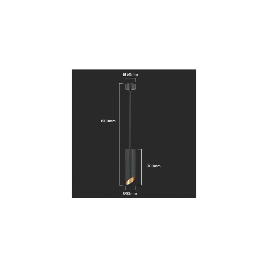 Stangen-Kronleuchter 1xGU10/35W/230V 30 cm schwarz