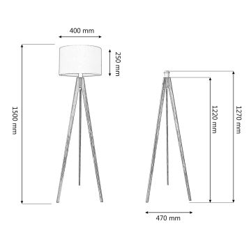 Stehleuchte ALBA 1xE27/60W/230V braun/Kiefer