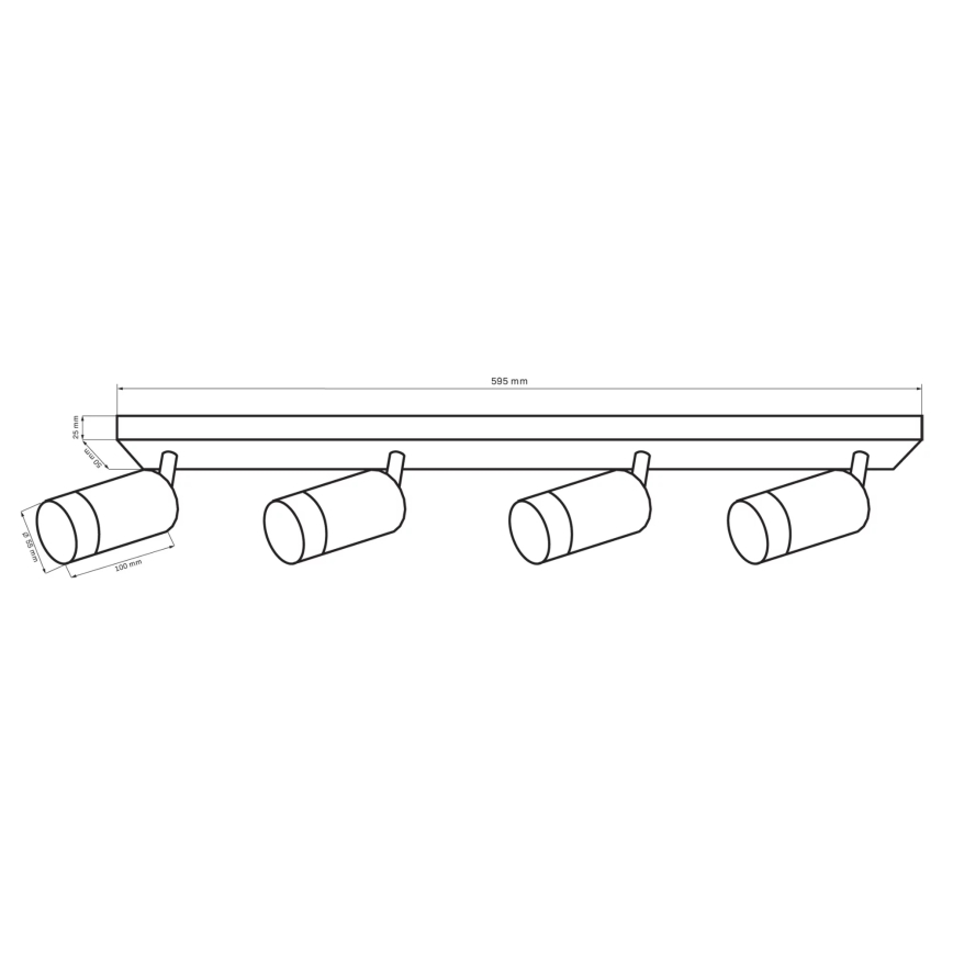 Strahler ARRAS 4xGU10/10W/230V schwarz