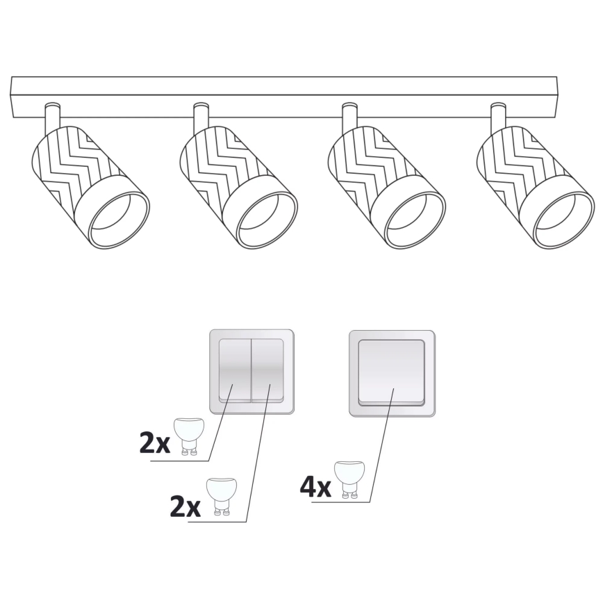 Strahler ARRAS 4xGU10/10W/230V weiß