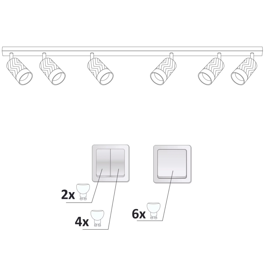 Strahler ARRAS 6xGU10/10W/230V weiß