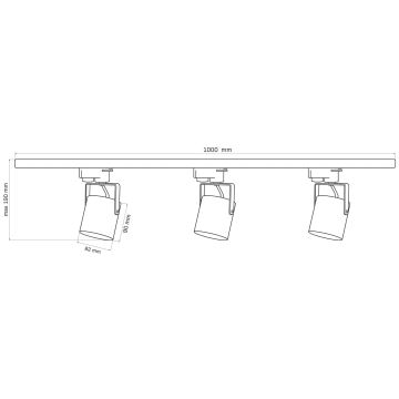 Strahler für Schienensystem MINOR 3xGU10/10W/230V + 1 m Schienensystem schwarz