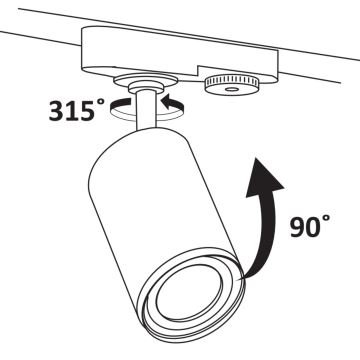 Strahler für Schienensystem PARIS 1xGU10/10W/230V schwarz