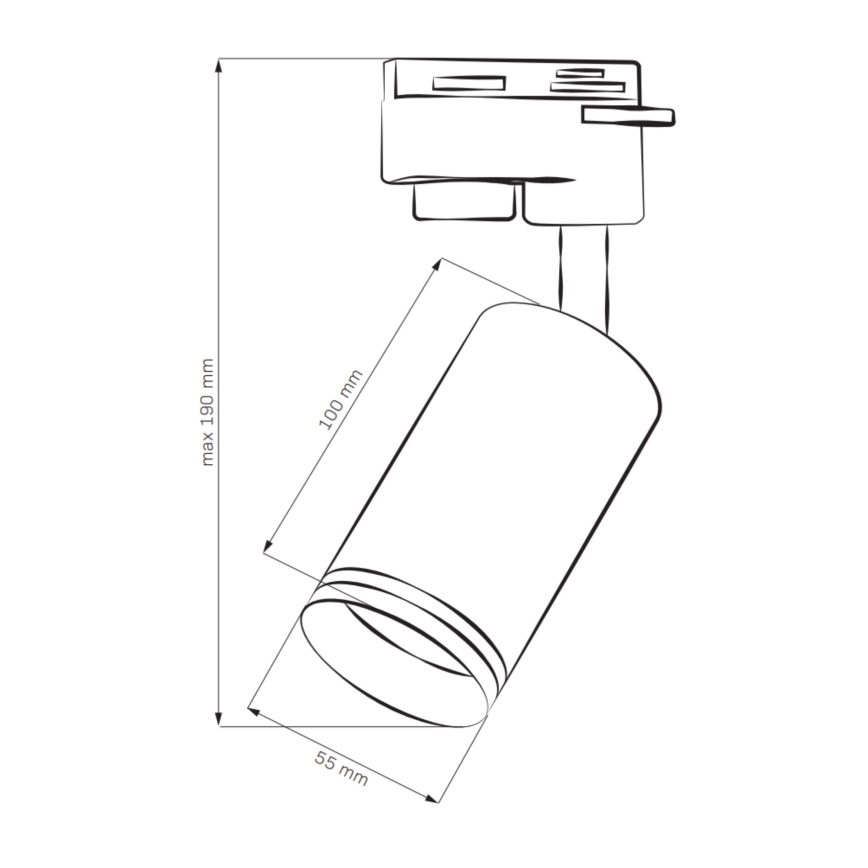 Strahler für Schienensystem PARIS 1xGU10/10W/230V schwarz