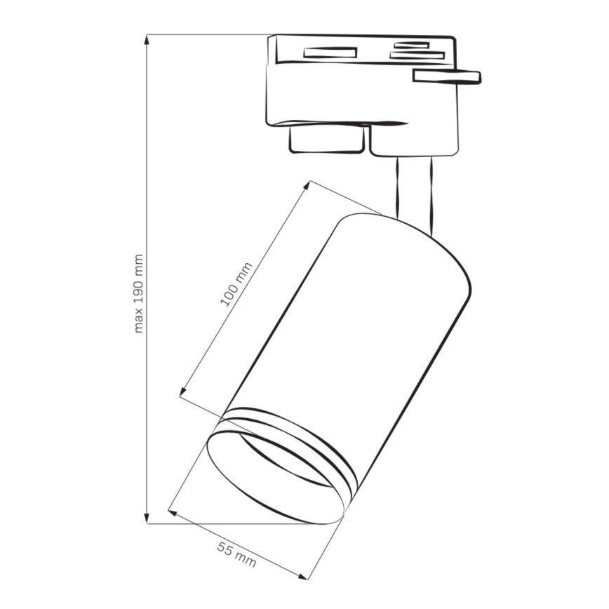 Strahler für Schienensystem PARIS 3xGU10/10W/230V + 1 m Schienensystem weiß