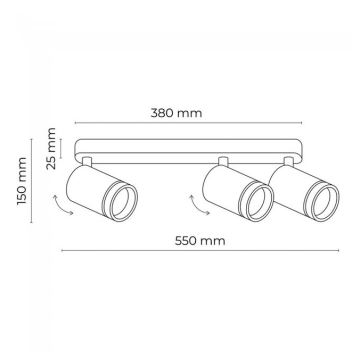 Strahler JET SET 3xGU10/10W/230V weiß