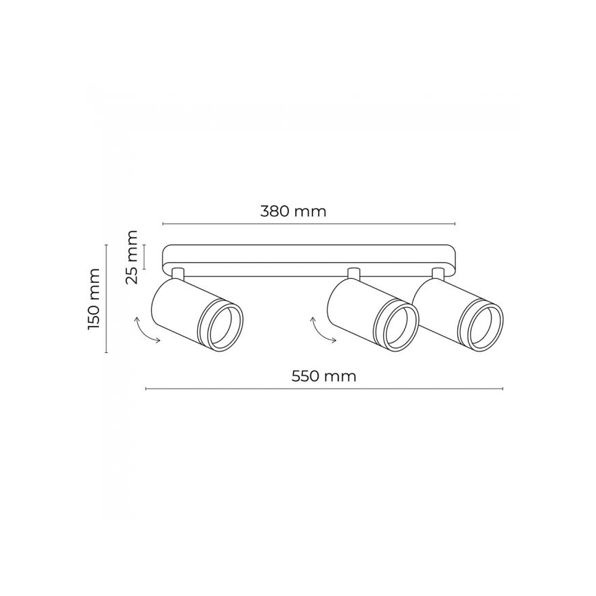 Strahler JET SET 3xGU10/10W/230V weiß