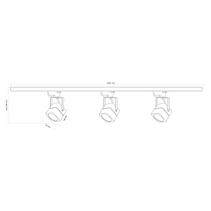 Strahler mit Schienensystem VIENNA 3xGU10/10W/230V schwarz