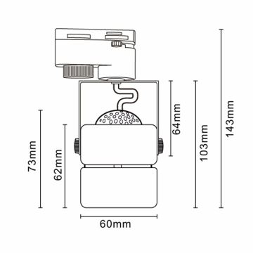 Strahler mit Schienensystem VIENNA 3xGU10/10W/230V schwarz