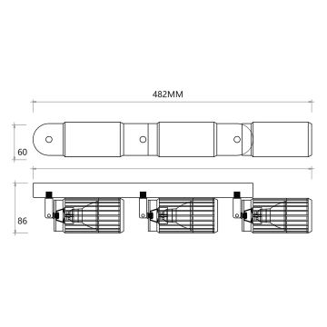 Strahler VERTICAL 3xGU10/8W/230V schwarz