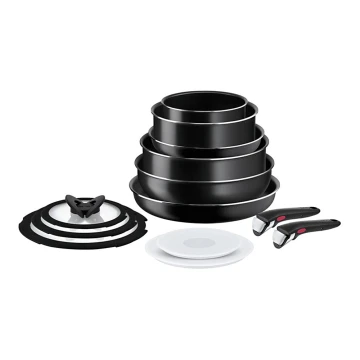 Tefal - Kochgeschirr-Set 13 Stk. INGENIO EASY COOK & CLEAN BLACK