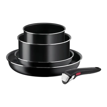 Tefal - Kochgeschirr-Set 5 Stk. INGENIO EASY COOK & CLEAN BLACK