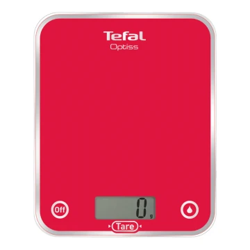 Tefal - Küchenwaage RASPBERRY 2xAAA rot