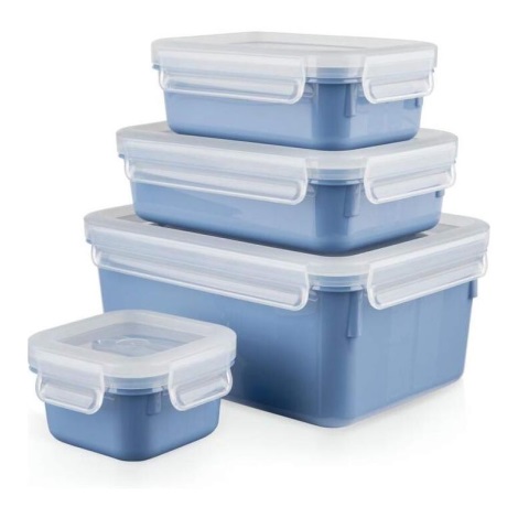 Tefal - Lebensmittelbehälter-Set 4 Stk. MSEAL COLOR blau
