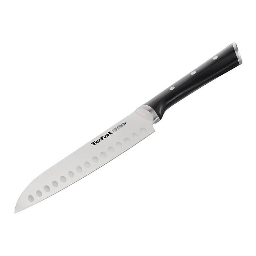 Tefal - Santokumesser aus rostfreiem Stahl ICE FORCE 18 cm Chrom/schwarz