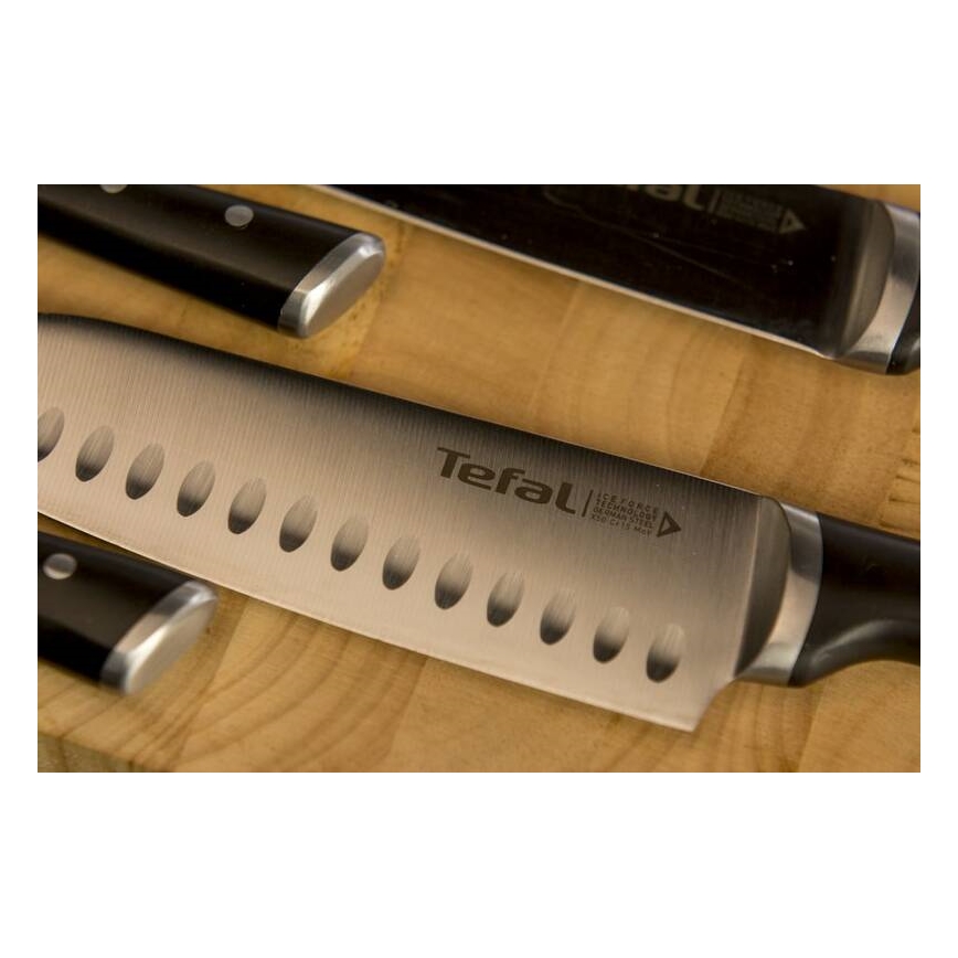 Tefal - Santokumesser aus rostfreiem Stahl ICE FORCE 18 cm Chrom/schwarz