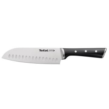 Tefal - Santokumesser aus rostfreiem Stahl ICE FORCE 18 cm Chrom/schwarz