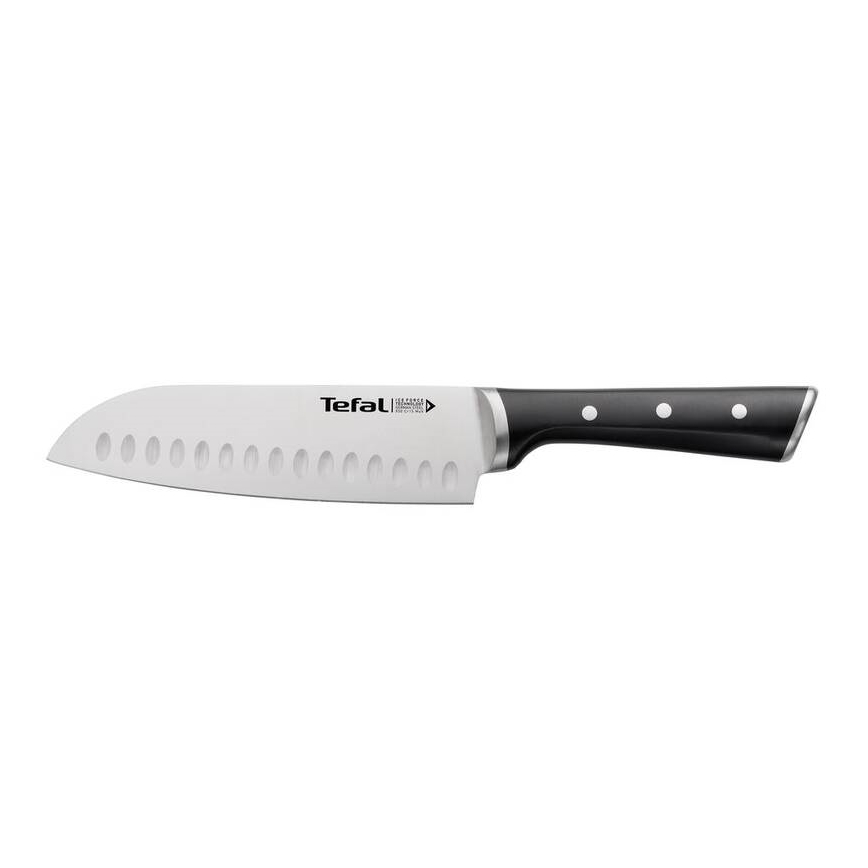 Tefal - Santokumesser aus rostfreiem Stahl ICE FORCE 18 cm Chrom/schwarz