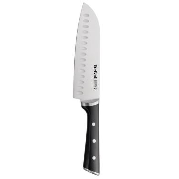 Tefal - Santokumesser aus rostfreiem Stahl ICE FORCE 18 cm Chrom/schwarz