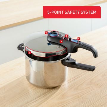 Tefal - Schnellkochtopf 6 l SECURE TRENDY Edelstahl