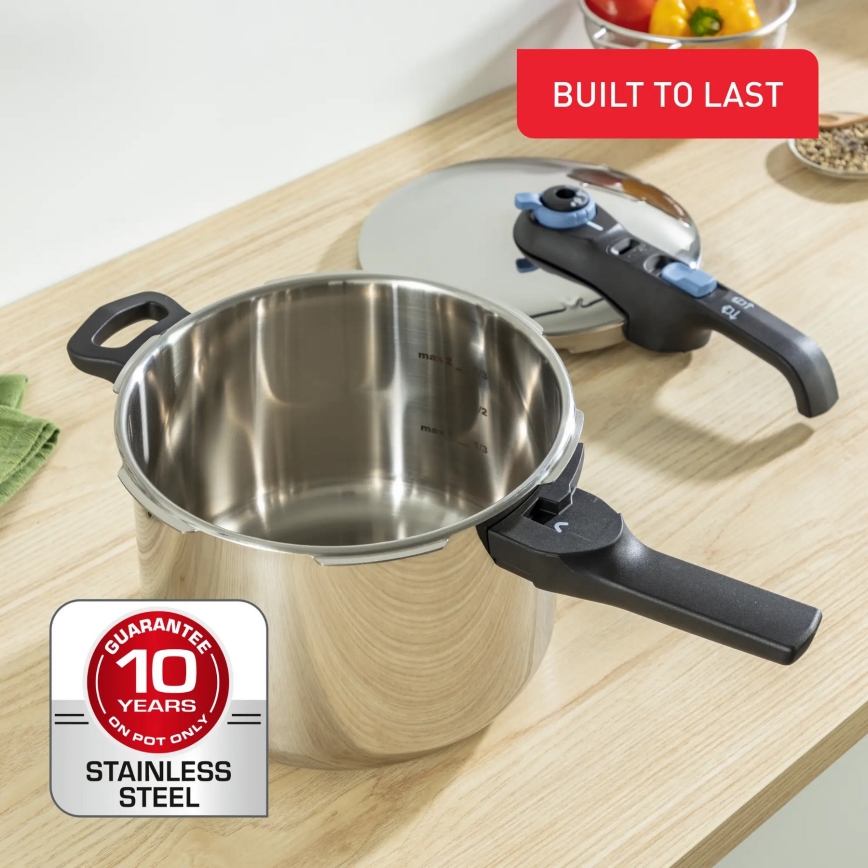 Tefal - Schnellkochtopf 6 l SECURE TRENDY Edelstahl