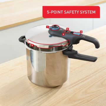 Tefal - Schnellkochtopf 8 l SECURE TRENDY Edelstahl