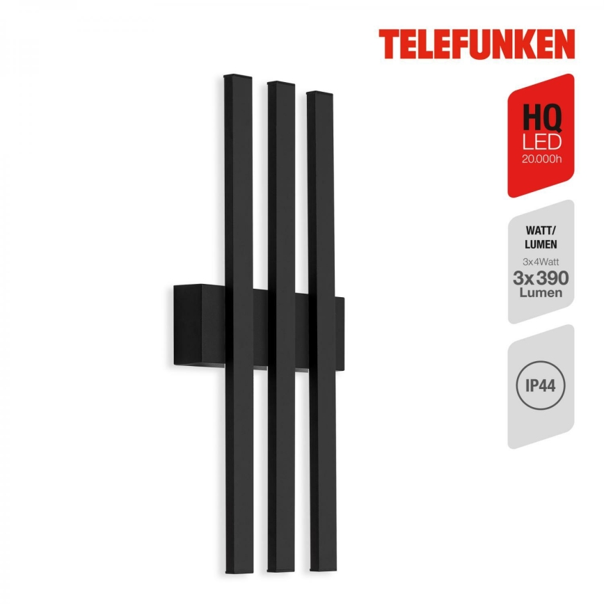 Telefunken 313305TF - LED-Wandleuchte für den Außenbereich 3xLED/4W/230V IP44