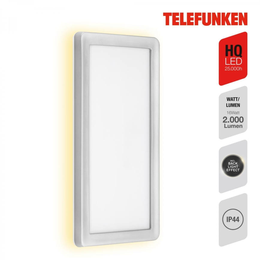 Telefunken 313604TF - LED-Wandleuchte für den Außenbereich LED/16W/230V IP44 silbern