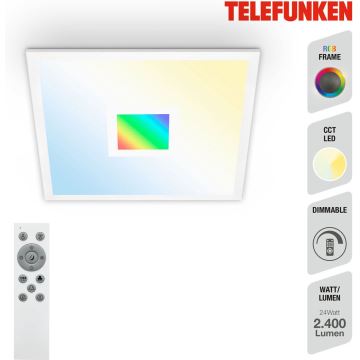 Telefunken 319106TF - Dimmbare RGBW-Deckenleuchte LED/24W/230V 2700-6500K weiß + Fernbedienung