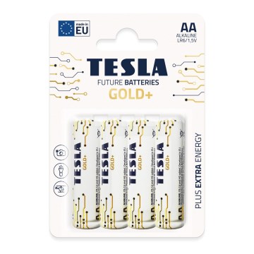 Tesla Batteries - 4 Stk. Alkalibatterie AA GOLD+ 1,5V 3200 mAh