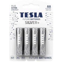 Tesla Batteries - 4 Stk. Alkalibatterie AA SILVER+ 1,5V 2900 mAh