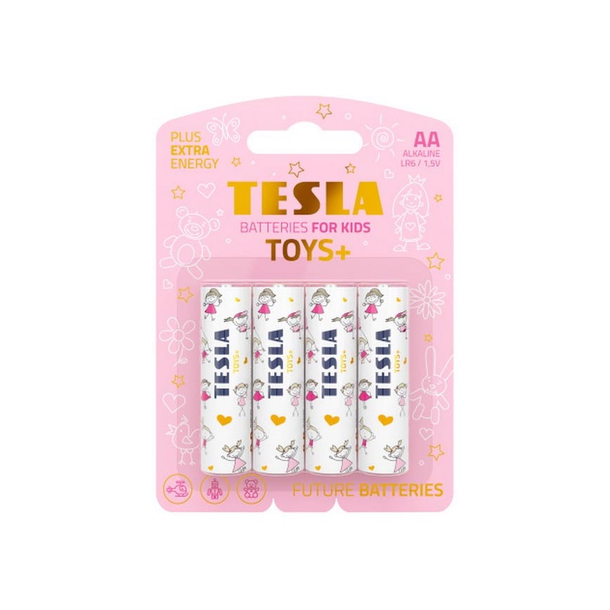 Tesla Batteries - 4 Stk. Alkalibatterie AA TOYS+ 1,5V 2900 mAh